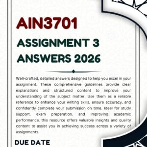AIN3701 Assignment 3 2026 Memo | Due Date 15 June 2026
