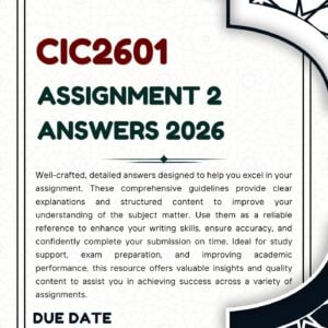 CIC2601 Assignment 2 2026 Memo | Due Date 22 June 2 2026