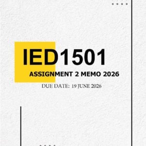 IED1501 Assignment 2 2026 MEMO - Due 19 JUNE 2026