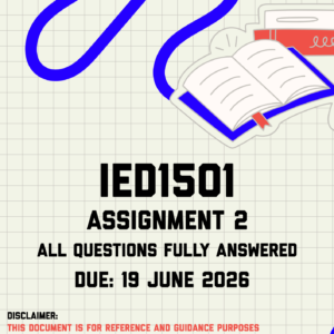 IED1501 Assignment 2 Memo | Due 19 June 2026