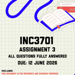 INC3701 Assignment 3 Memo | Due 12 June 2026