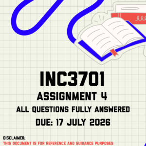 INC3701 Assignment 4 Memo | Due 17 July 2026