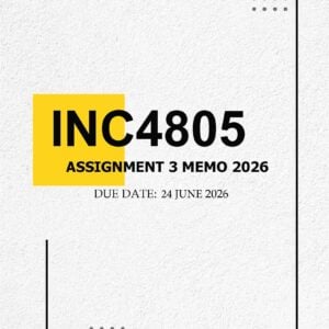 INC4805 Assignment 3 2026 MEMO - Due 24 JUNE 2026