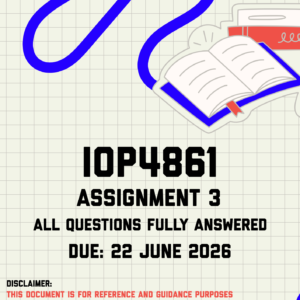 IOP4861 Assignment 3 Memo | Due 22 June 2026