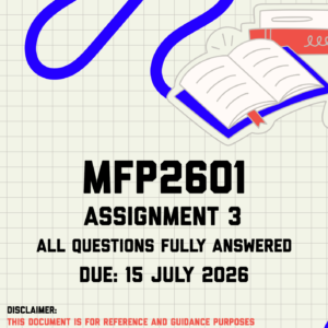 MFP2601 Assignment 3 Memo | Due 15 July 2026