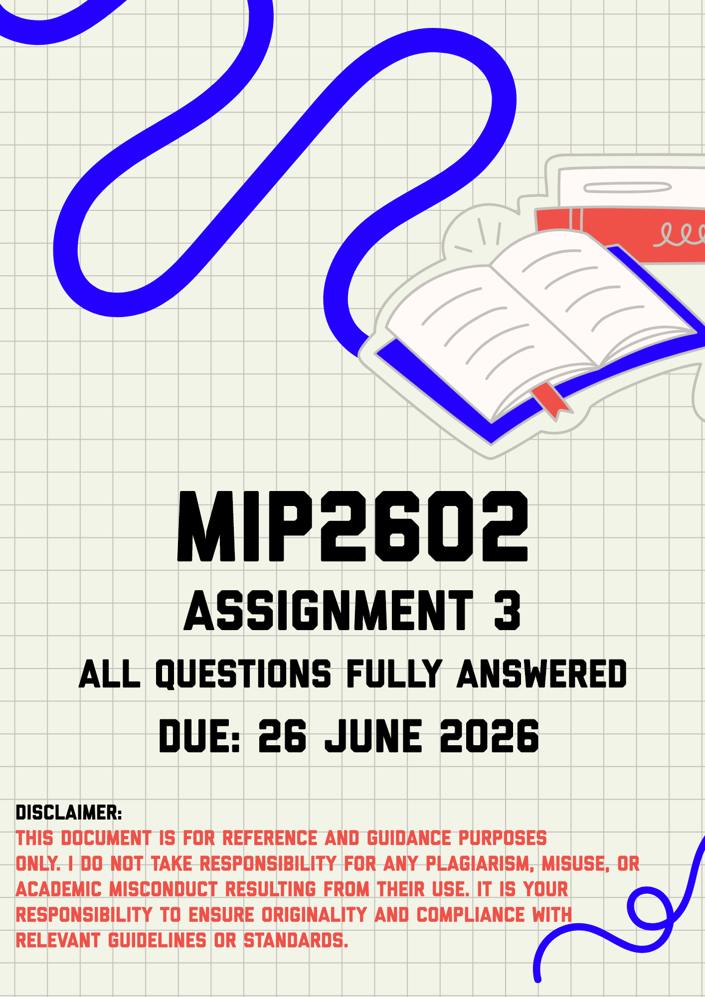 MIP2602 Assignment 3 Memo | Due 26 June 2026