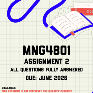 MNG4801 Assignment 2 Memo | Due June 2026