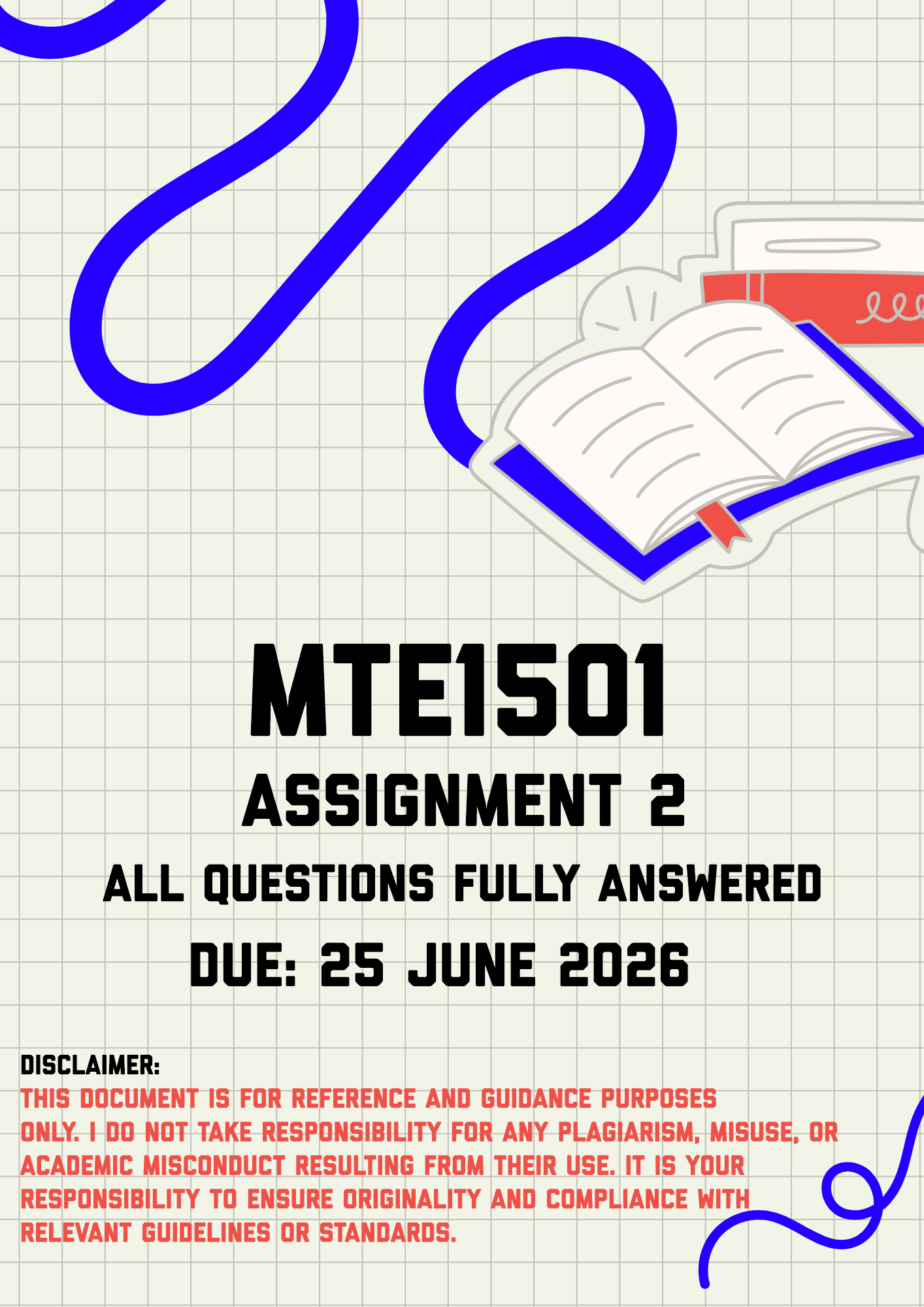 MTE1501 Assignment 2 Memo | Due 25 June 2026