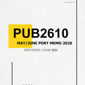 PUB2610 May/June PORTFOLIO MEMO – Due 2 JUNE 2026