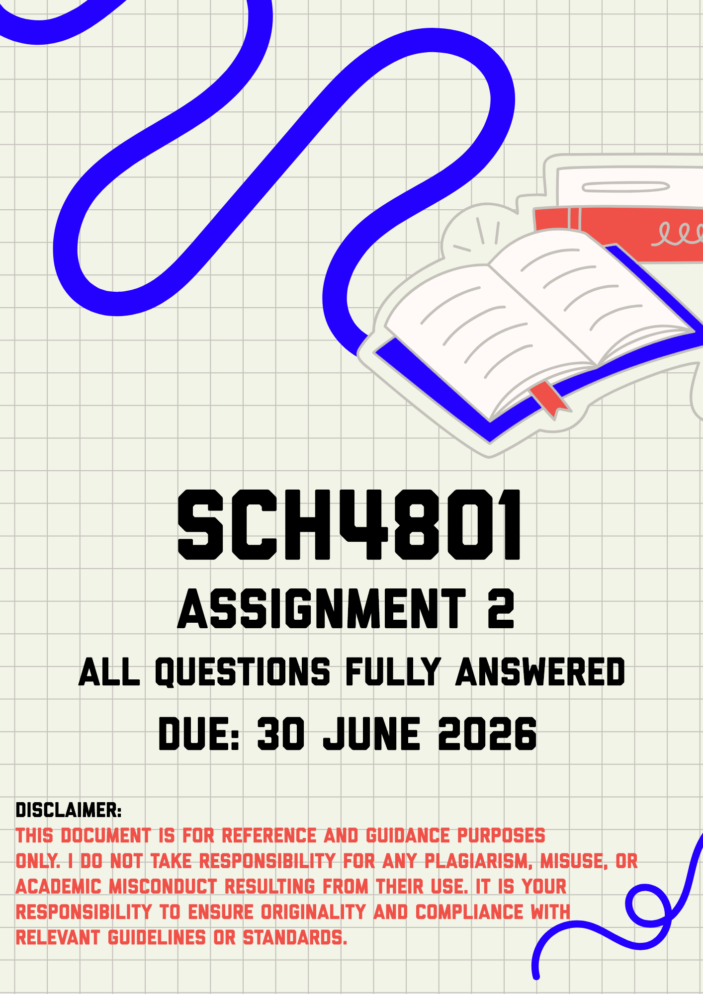 SCH4801 Assignment 2 Memo | Due 30 June 2026