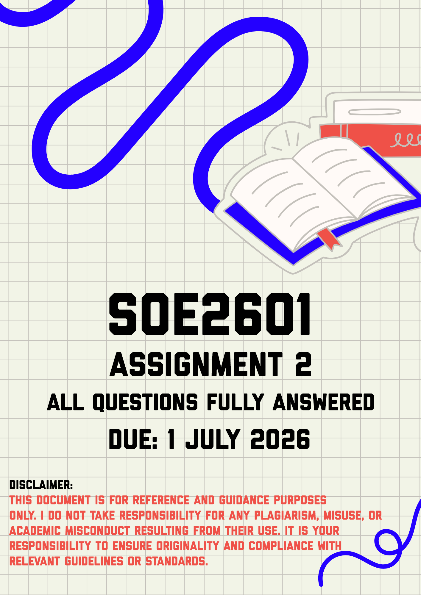 SOE2601 Assignment 2 Memo | Due 1 July 2026