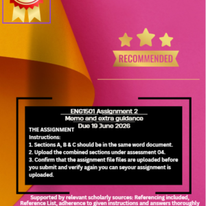 ENG1503 Assignment 2 Memorandum: Detailed Solutions with Explanations and Learning Support