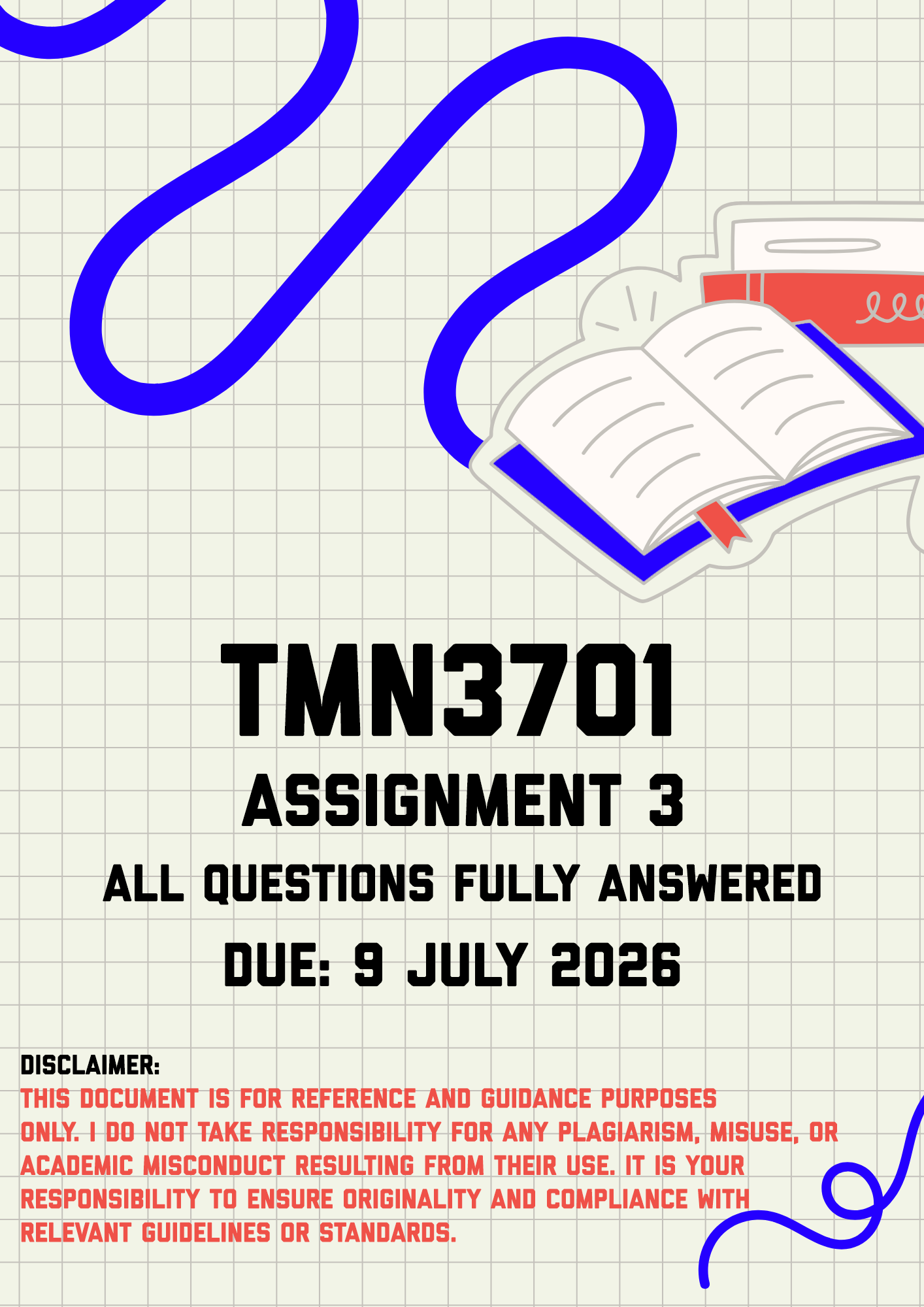 TMN3701 Assignment 3 Memo | Due 9 July 2026