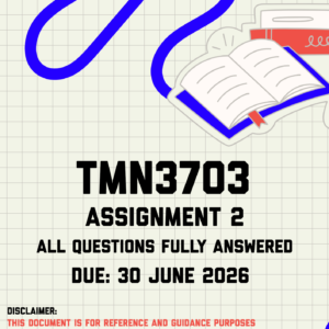 TMN3703 Assignment 2 Memo | Due 30 June 2026
