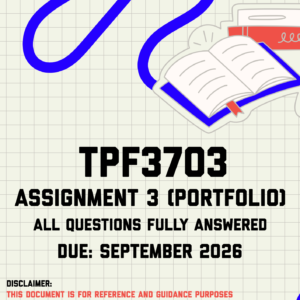 TPF3703 Assignment 3 (Portfolio) MEMO | Due 29 September 2026