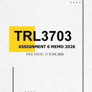 TRL3703 Assignment 6 (PORTFOLIO) 2026 MEMO - Due 17 JUNE 2026