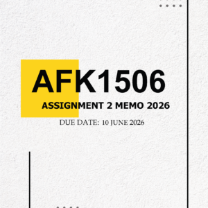 AFK1506 Assignment 2 MEMO - Due 10 June 2026