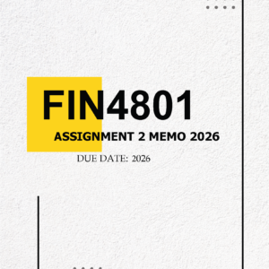 FIN4801 Assignment 2 MEMO - Due JUNE 2026