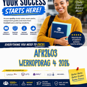AFK2603 Werkopdrag 4 2026 (ANSWERS) - Due June 2026 (100% TRUSTED & BEST ANSWERS)