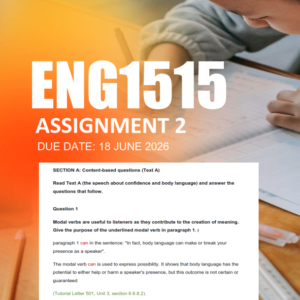 ENG1515 Assignment 2 Semester 1 2026 - Due 18 June 2026