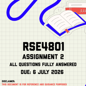 RSE4801 Assignment 2 Memo | Due 6 July 2026