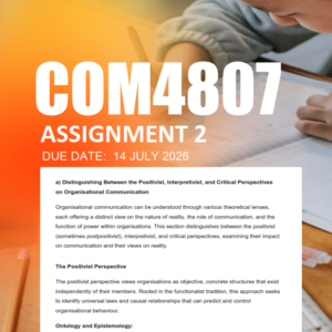 COM4807 Assignment 2 Semester 1 2026 - Due 14 July 2026