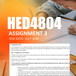 HED4804 Assignment 3 Semester 1 2026 - Due July 2026