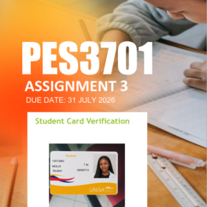 PES3701 Assignment 3 Semester 1 2026 - Due 31 July 2026
