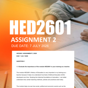 HED2601 Assignment 2 Semester 1 2026 - Due 7 July 2026