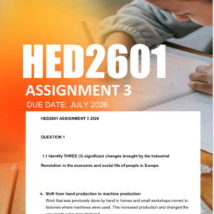 HED2601 Assignment 3 Semester 1 2026 - Due July 2026