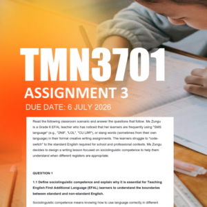 TMN3701 Assignment 3 Semester 1 2026 - Due 6 July 2026