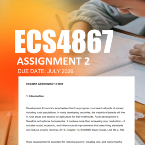 ECS4867 assignment 2 Semester 1 2026 - Due July 2026
