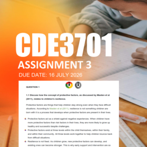 CDE3701 Assignment 3 Semester 1 2026 - Due 16 July 2026