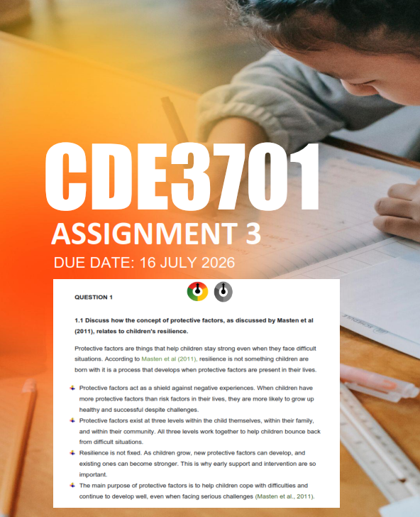 CDE3701 Assignment 3 Semester 1 2026 - Due 16 July 2026