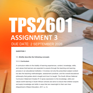 TPS2601 Assignment 3 Semester 1 2026 - Due 2 September 2026