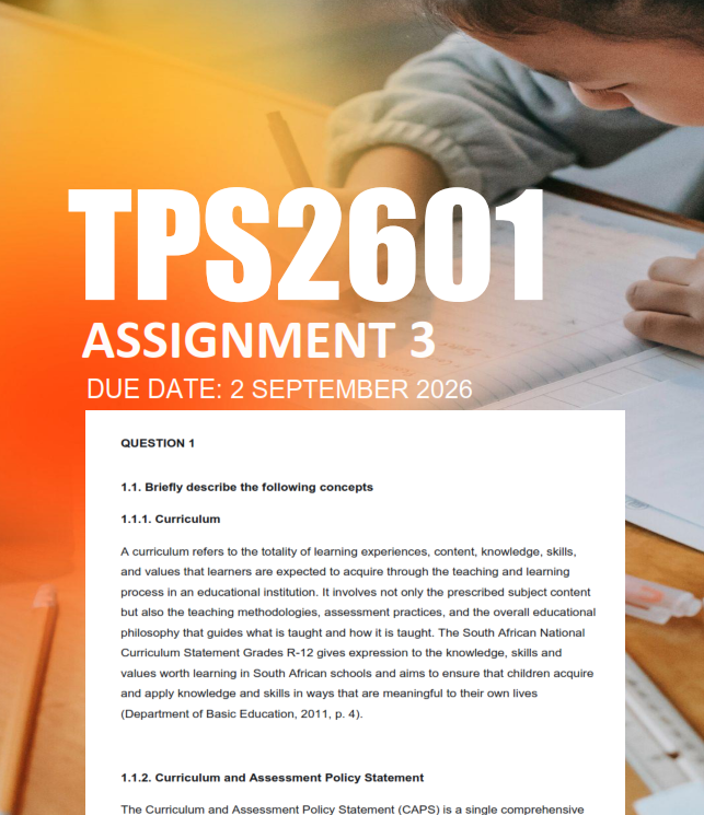 TPS2601 Assignment 3 Semester 1 2026 - Due 2 September 2026