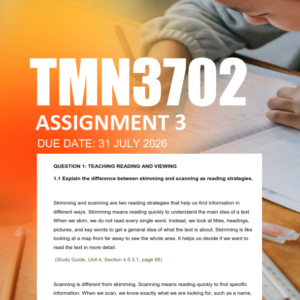 TMN3702 Assignment 3 Semester 1 2026 - Due 31 July 2026