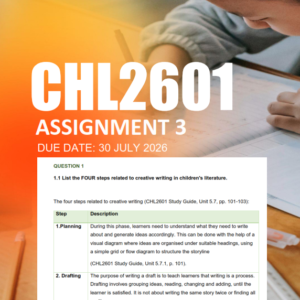 CHL2601 Assignment 3 Semester 2 2026 - Due 30 July 2026