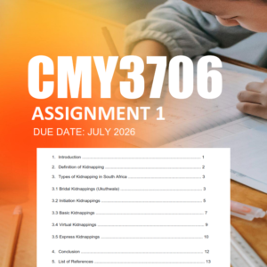 CMY3706 Assignment 1 Semester 2 2026 - Due September 2026