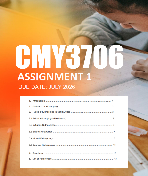 CMY3706 Assignment 1 Semester 2 2026 - Due September 2026