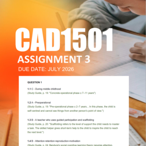 CAD1501 Assignment 3 Semester 2 2026 - Due July 2026
