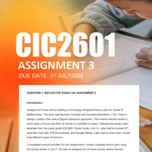 CIC2601 Assignment 3 Semester 2 2026 - Due 31 July 2026