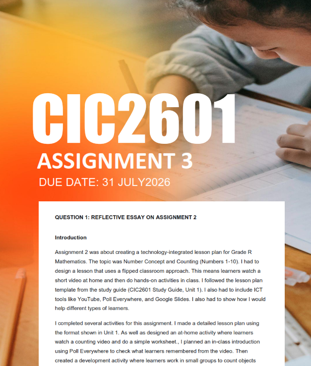 CIC2601 Assignment 3 Semester 2 2026 - Due 31 July 2026