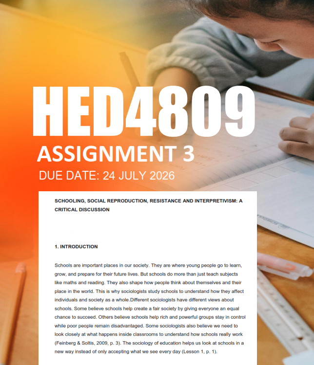 HED4809 Assignment 3 Semester 1 2026 - Due 24 July 2026
