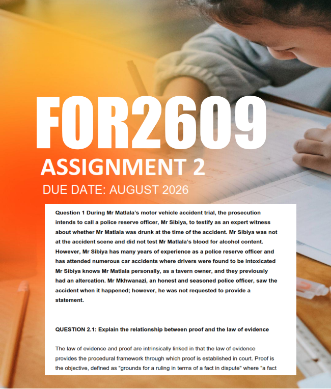 FOR2609 Assignment 2 Semester 2 2026 - Due August 2026