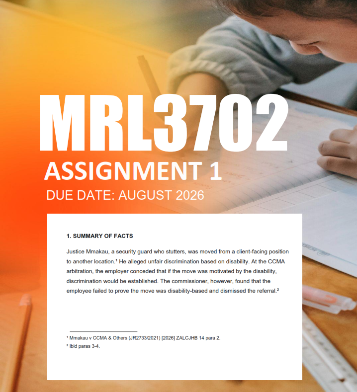 MRL3702 Assignment 1 Semester 2 2026 - Due 14 August 2026