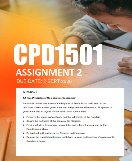CPD1501 Assignment 2 Semester 2 2026 - Due 2 September 2026