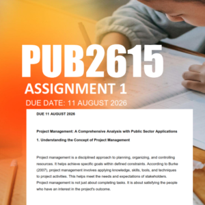 PUB2615 Assignment 1 Semester 2 2026 - Due 11 August 2026