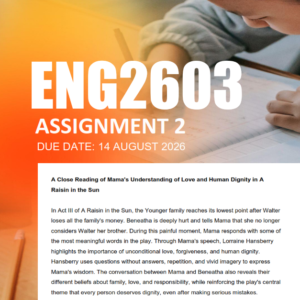 ENG2603 Assignment 2 Semester 2 2026 - Due 14 August 2026