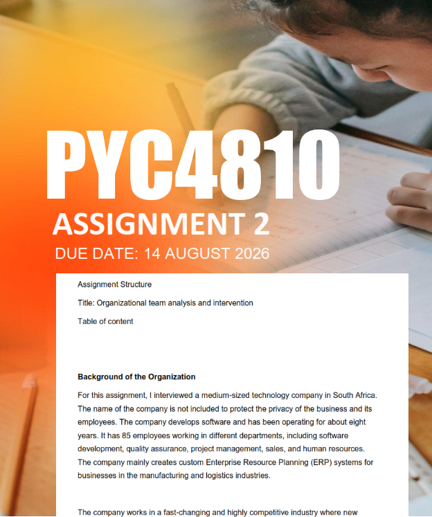 PYC4810 Assignment 2 Semester 2 2026 - Due 14 August 2026